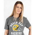 Charcoal Grey-Yellow - Back - Green Bay Packers Womens-Ladies Helmet T-Shirt