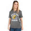 Charcoal Grey-Yellow - Front - Green Bay Packers Womens-Ladies Helmet T-Shirt