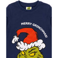 Blue-Green-White-Red - Close up - The Grinch Childrens-Kids Fitted Christmas Pyjama Set