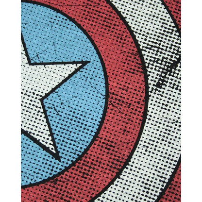 Black-White-Red - Lifestyle - Jack Of All Trades Mens Captain America Distressed Logo T-Shirt