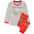 Grey-Red - Front - Friends Boys Christmas Pyjama Set