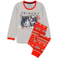 Grey-Red - Front - Friends Girls Christmas Pyjama Set