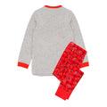 Red-Grey - Back - Peppa Pig Girls Christmas Pyjama Set