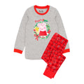 Red-Grey - Front - Peppa Pig Girls Christmas Pyjama Set