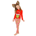 Red-Green-White - Back - The Grinch Childrens-Kids Fitted Christmas Pyjama Set