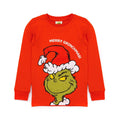 Red-Green-White - Side - The Grinch Childrens-Kids Fitted Christmas Pyjama Set