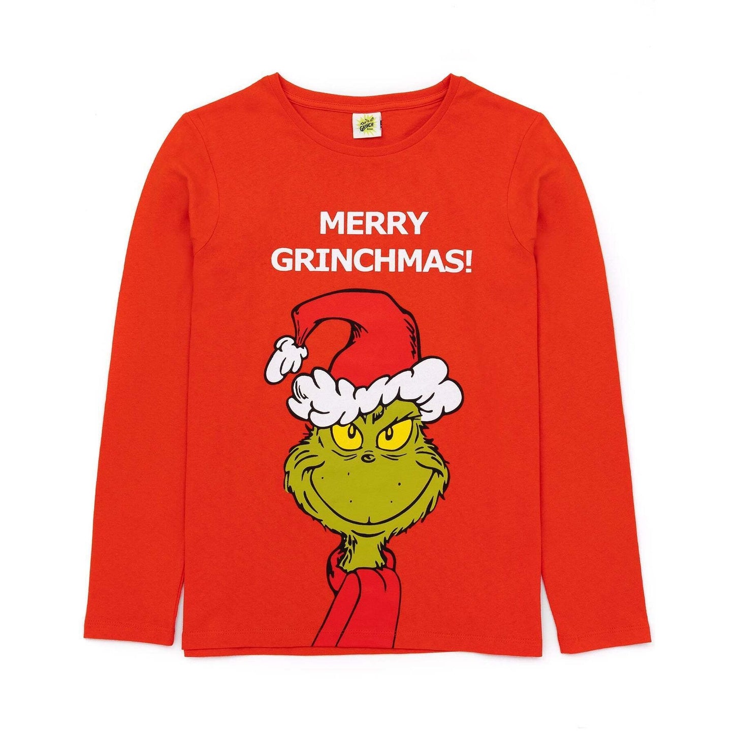 Red-Green-White - Side - The Grinch Womens-Ladies Christmas Pyjama Set