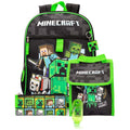 Black-Green - Pack Shot - Minecraft Childrens-Kids Time To Mine Backpack Set