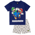 Navy-Grey - Front - Super Mario Boys Short Pyjama Set