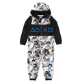 Grey-Black - Front - Playstation Childrens-Kids Camo Game Sleepsuit