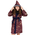 Navy-Maroon-Gold - Back - Harry Potter Childrens-Kids Dressing Gown