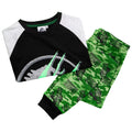 Black-Green - Back - Jurassic World Boys Camo Long-Sleeved Pyjama Set