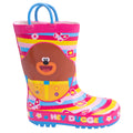 Pink-Yellow-Blue - Back - Hey Duggee Girls Wellington Boots