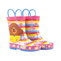 Pink-Yellow-Blue - Side - Hey Duggee Girls Wellington Boots