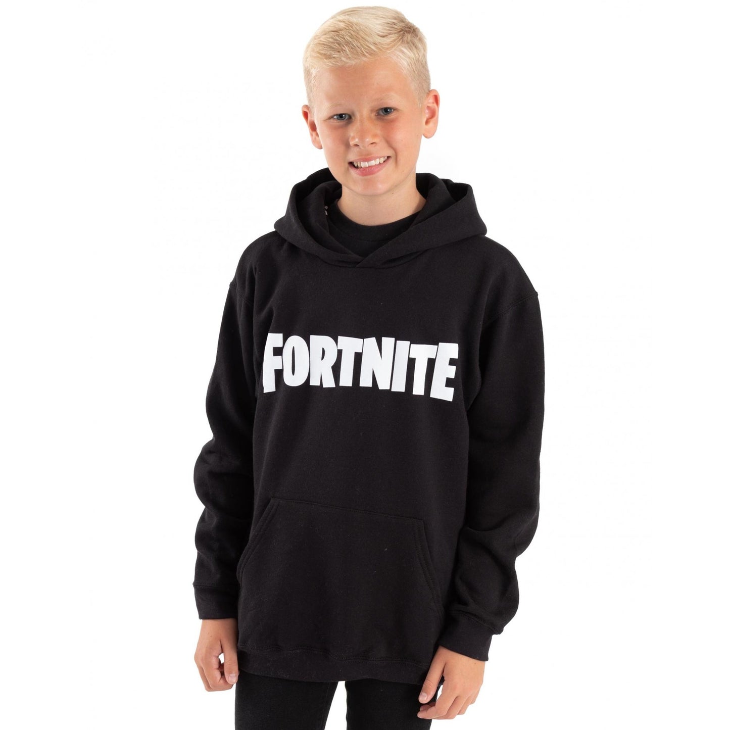 Black - Back - Fortnite Childrens-Kids Logo Hoodie