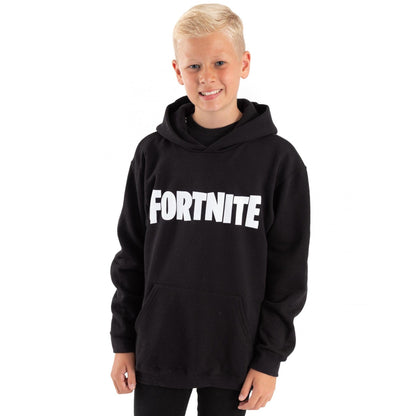 Black - Back - Fortnite Childrens-Kids Logo Hoodie
