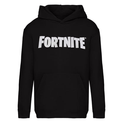 Black - Front - Fortnite Childrens-Kids Logo Hoodie