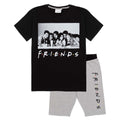 Black-Grey - Front - Friends Womens-Ladies Character Pyjama Set