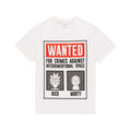 White-Black-Red - Back - Rick And Morty Mens Wanted Poster Long Pyjama Set