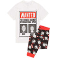 White-Black-Red - Front - Rick And Morty Mens Wanted Poster Long Pyjama Set