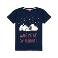 Navy-Light Grey - Back - Snoopy Womens-Ladies Short Pyjama Set