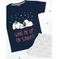 Navy-Light Grey - Pack Shot - Snoopy Womens-Ladies Short Pyjama Set