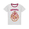 Grey-Red - Side - Harry Potter Womens-Ladies Hogwarts Crest Short Pyjama Set
