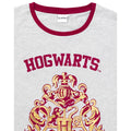 Grey-Red - Close up - Harry Potter Womens-Ladies Hogwarts Crest Short Pyjama Set