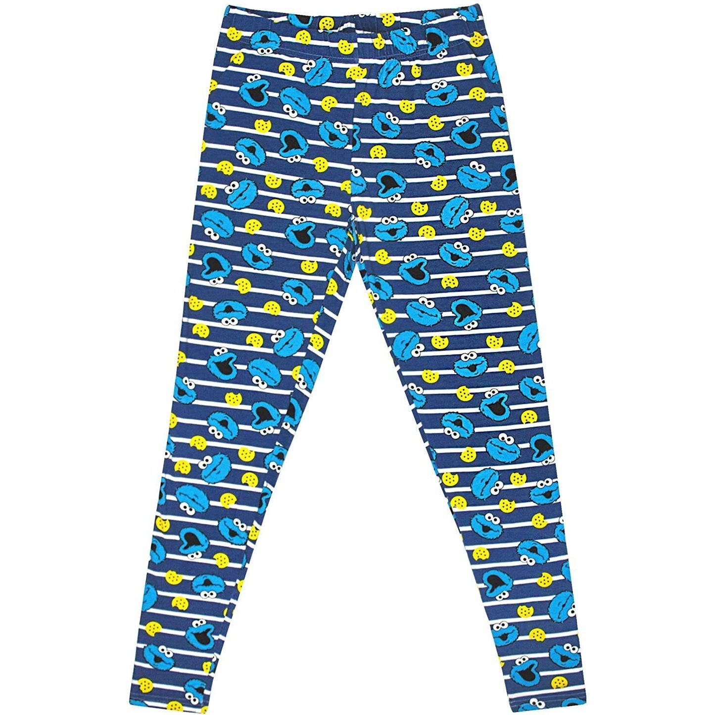 Blue - Side - Sesame Street Womens-Ladies Cookie Monster Pyjama Set
