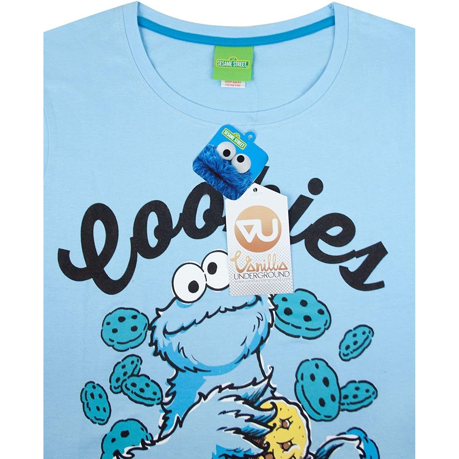Blue - Pack Shot - Sesame Street Womens-Ladies Cookie Monster Pyjama Set