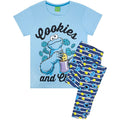 Blue - Front - Sesame Street Womens-Ladies Cookie Monster Pyjama Set