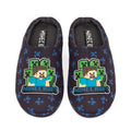 Navy - Side - Minecraft Boys Steve And Creeper Slippers