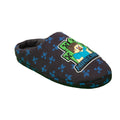 Navy - Front - Minecraft Boys Steve And Creeper Slippers
