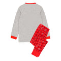 Red-Grey - Back - Peppa Pig Boys George Pig Christmas Pyjama Set
