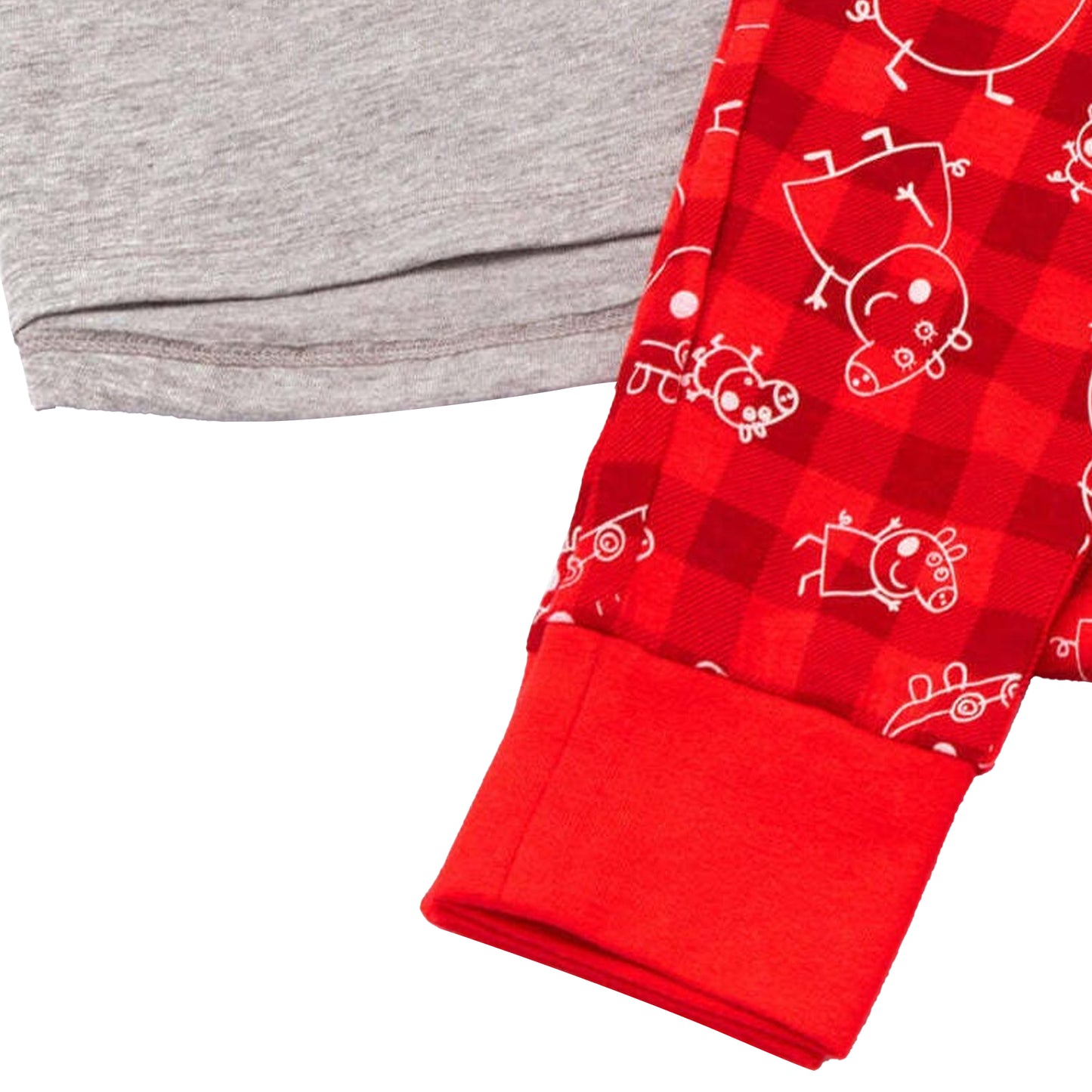 Red-Grey - Side - Peppa Pig Boys George Pig Christmas Pyjama Set