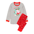 Red-Grey - Front - Peppa Pig Boys George Pig Christmas Pyjama Set