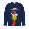 Navy - Side - The Grinch Mens Christmas Pyjama Set
