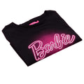 Black-Neon Pink - Side - Barbie Womens-Ladies Crop Top