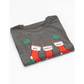Grey-Red-White - Side - Friends Womens-Ladies Stocking Christmas T-Shirt