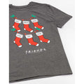 Grey-Red-White - Lifestyle - Friends Womens-Ladies Stocking Christmas T-Shirt
