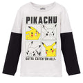 Grey - Front - Pokemon Boys Pikachu Long-Sleeved Skater Top