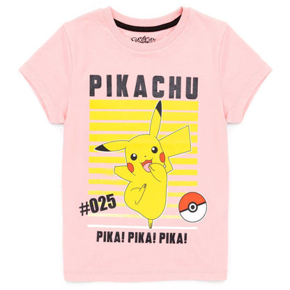 Pink - Front - Pokemon Girls Pikachu T-Shirt