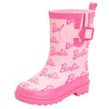 Pink - Front - Barbie Childrens-Kids Wellington Boots