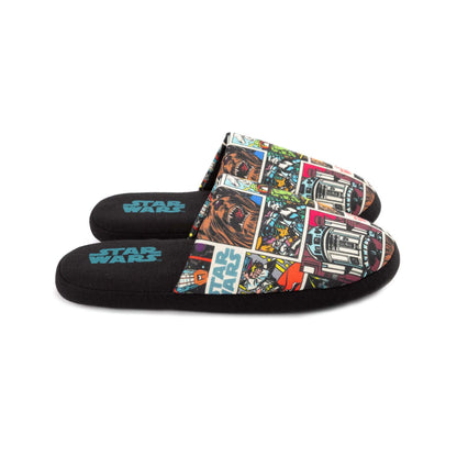Black - Back - Star Wars Mens Comic Slippers