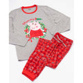 Red-Grey - Side - Peppa Pig Womens-Ladies Mummy Pig Christmas Pyjama Set