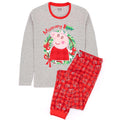 Red-Grey - Front - Peppa Pig Womens-Ladies Mummy Pig Christmas Pyjama Set