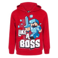 Red-Blue-White - Front - Minecraft Boys Like A Boss Hoodie