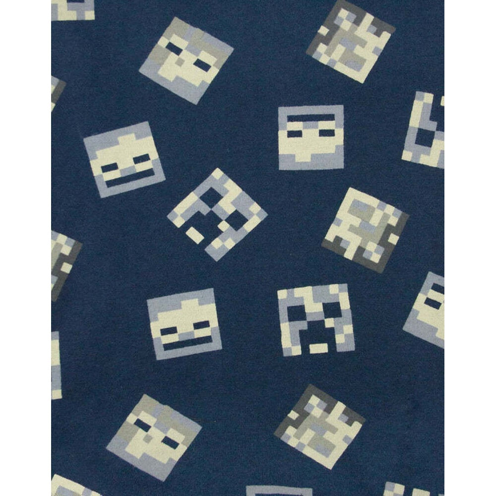 Light Blue-Navy - Side - Minecraft Boys Undead Short Pyjama Set