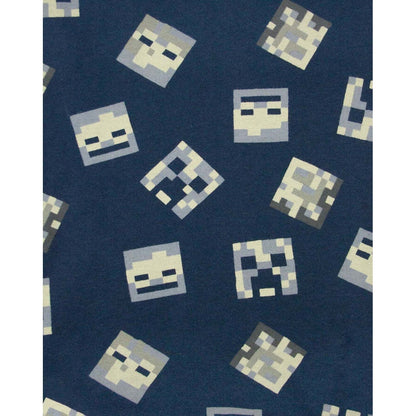 Light Blue-Navy - Side - Minecraft Boys Undead Short Pyjama Set