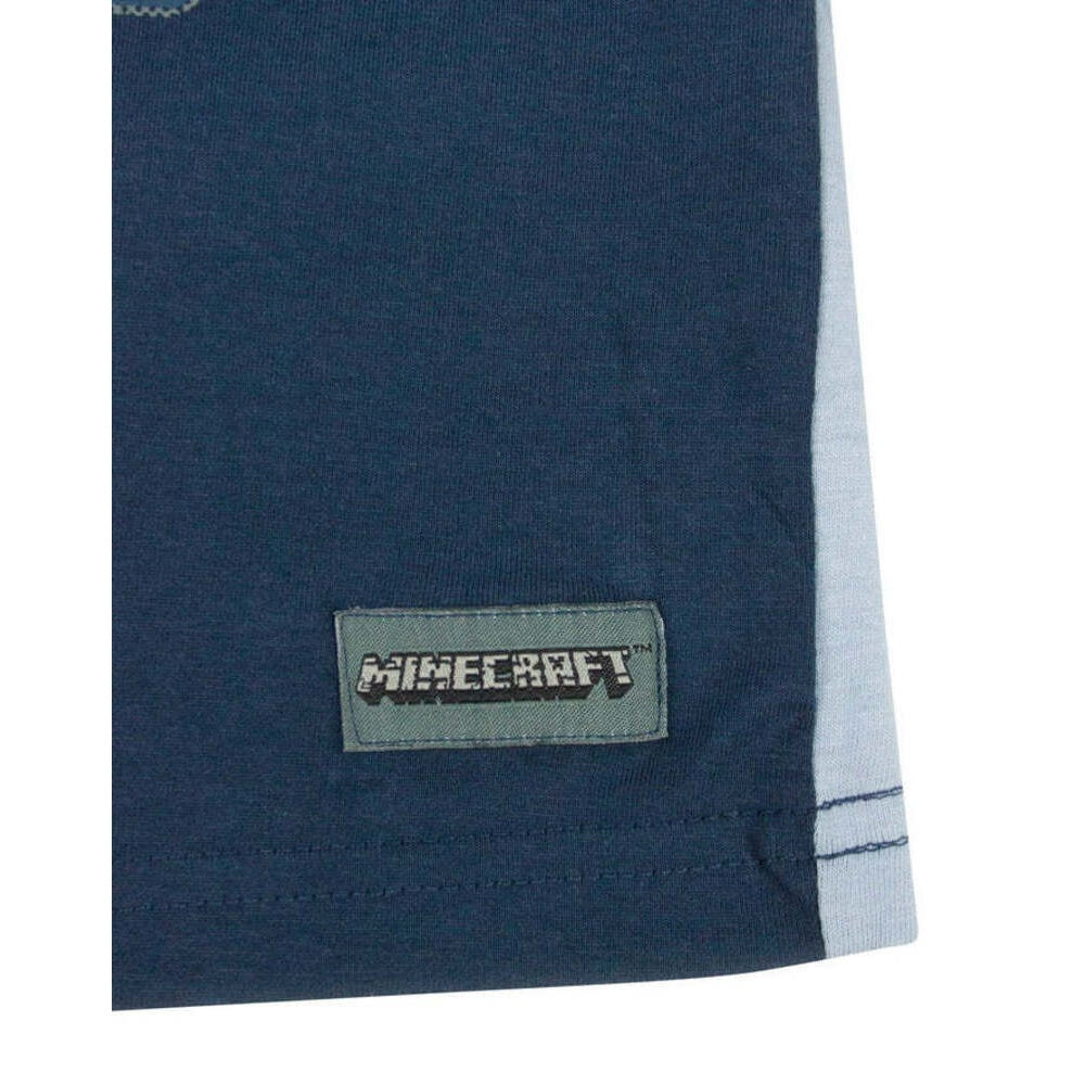 Light Blue-Navy - Lifestyle - Minecraft Boys Undead Short Pyjama Set